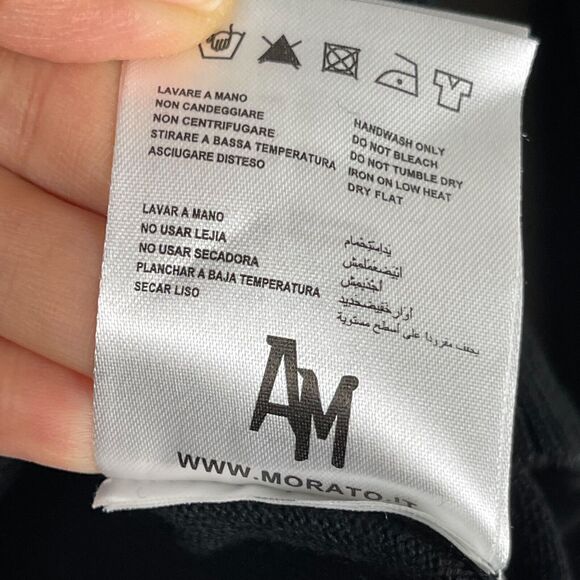 Antony Morato Cardigan Sweater Mens Large Black Knit Button Front Shawl Collar - Picture 7 of 13